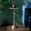 Beistelltisch Aluminium 28cm - Kleiner runder Anstelltisch aus Metall silber - Design Wohnzimmertisch - Dekotisch - Couchtisch - Metalltisch Handmade pflegeleicht Bild 2