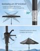 Songmics Sonnenschirm mit LED-Solar-Beleuchtung, ohne Ständer, Stahl / Polyester grau, Ø 270 cm Bild 4