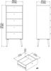 Dmora Kommode Yaounde, Mehrzweckkommode, Schlafzimmerkommode, Schrank mit Schubladen, 50x39 h120 cm, Grau Bild 3