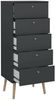 Dmora Kommode Yaounde, Mehrzweckkommode, Schlafzimmerkommode, Schrank mit Schubladen, 50x39 h120 cm, Grau Bild 4