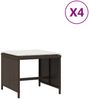 vidaXL Gartenhocker mit Kissen 4 Stk. Braun 41x41x36 cm Poly Rattan 365044 Bild 2