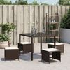 vidaXL Gartenhocker mit Kissen 4 Stk. Braun 41x41x36 cm Poly Rattan 365044 Bild 3
