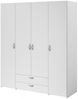 Kleiderschrank Enjour in weiß 4-türig 160 cm Bild 5