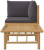 vidaXL 2-tlg. Garten-Lounge-Set mit Dunkelgrauen Kissen Bambus 362307 Bild 4