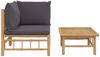 vidaXL 2-tlg. Garten-Lounge-Set mit Dunkelgrauen Kissen Bambus 362307 Bild 3