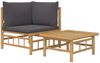 vidaXL 2-tlg. Garten-Lounge-Set mit Dunkelgrauen Kissen Bambus 362307 Bild 2
