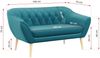 Sofa, Skandinavischer Stil, Holzbeine - PIRS - 2 Sitzer - Blau - Velours Bild 3