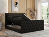 Boxspringbett, Doppelbett mit Fußteil, Multipocket-Matratzen und Topper, gestepptes Kopfteil und Front - MIREN KING DUO - 160 x 200 cm - Schwarz Kunstleder - H4 Bild 3