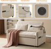 Schlafsofa 2-Sitzer mit Bettfunktion und 360° Handyhalterung, Regal, Handyhalterung, Seitentasche, USB und Type-C, Liegefläche: 111x163 cm, Chenille Bild 4