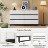 BlingBin Kommode Wohnzimmer Sideboard Esszimmerschrank (Beistellschrank, 1 St, 140 x 39.5 x 78.5 cm Schubladenkommode), Wohnzimmerschrank mit 6 Schubladen,Schrank mit 3 Metallbeinen,Weiß Bild 3