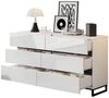 BlingBin Kommode Wohnzimmer Sideboard Esszimmerschrank (Beistellschrank, 1 St, 140 x 39.5 x 78.5 cm Schubladenkommode), Wohnzimmerschrank mit 6 Schubladen,Schrank mit 3 Metallbeinen,Weiß Bild 5