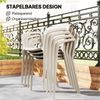 Gartenstuhl 4er-Set, stapelbar, 60 x 56 x 75 cm, Weiß Bild 5