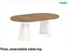 MEBLINI Esstisch Rund Ausziehbar aus Metall - 120-196x76 cm - CONEY - Lefkas Eiche/Kaschmir - Loft - Esszimmertisch Modern - Küchentisch - Ausziehtisch - Round Dining Table Bild 2