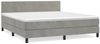 vidaXL Boxspringbett mit Matratze Hellgrau 160x200 cm Samt 3141191 Bild 2