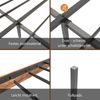 Bettgestell aus MDF und Metall mit Eisenlattenrost, 140x200 cm, Braun, ohne Matratze Bild 5