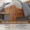 Bettgestell aus MDF und Metall mit Eisenlattenrost, 140x200 cm, Braun, ohne Matratze Bild 4