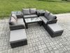 Fimous Gartenmöbel-Sets 8-Sitzer Polyrattan Möbel Sofa Sets mit Rechteckiger Couchtisch Loveseat Sofa 2 hohen Hockern 2 Beistelltischen Bild 2