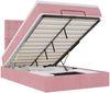 vidaXL Ottoman-Bett mit Matratzen & LEDs Rosa 120x190 cm Samt 3314455 Bild 2