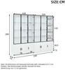 Merax Glasvitrine mit LED-Beleuchtung steuerbar per App (Wohnzimmerschrank Hochschrank Multifunktionsschrank, 2-St) Standvitrine mit 6 Türen und größer Stauraum, Vitrine, 120x32x200 cm Bild 4