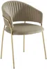 Vente-unique - MADOLIA Stuhl SamtStoff Beige - B 55 cm x H 81 cm x L 55 cm Bild 3
