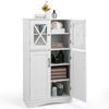 COSTWAY Badkommode Badezimmerschrank, mit 4 Türen, verstellbar Bild 4