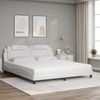 vidaXL Bett "Viana" mit Matratze Weiß 180x200 cm Kunstleder 3208811 Bild 3