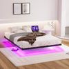 Flieks Doppelbett 120x200cm, Schwebebett mit LED-Beleuchtung & Ladestation, Metallbettgestell & Lattenrost, Schwarz Bild 2