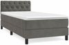 vidaXL Boxspringbett mit Matratze Dunkelgrau 80x200 cm Samt, Härtegrad: H2 [3141450] Bild 2