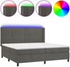 vidaXL Boxspringbett mit Matratze & LED Dunkelgrau 200x200 cm Samt, Härtegrad: H2 [3139704] Bild 2