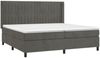 vidaXL Boxspringbett mit Matratze & LED Dunkelgrau 200x200 cm Samt, Härtegrad: H2 [3139704] Bild 4