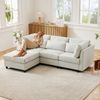 Modernes Design, Polstermöbel, Sofa, Dreisitzer-Sofa, Wohnzimmersofa, Ecksofa mit Fußhocker, L-förmiges Ecksofa, Beige Bild 5