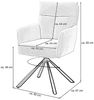 Massivart® 4-Fußstuhl Armehnstuhl SOFIA beige hell / Cordbezug / Drehstuhl, 360 ° Grad drehbar / mit Nivellierung / Metallgestell schwarz Bild 2