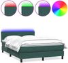 vidaXL Boxspringbett mit Matratze & LED Dunkelgrün 160x220 cm Samt 3317130 Bild 2