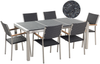 Essgruppe für 6 Personen GROSSETO Stein 180x90x76 cm Schwarz Bild 1