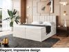 MEBLINI Boxspringbett LUKAS 200x200 cm mit Bettkasten - H4/Beige Samt Polsterbett - Doppelbett mit Topper & Taschenfederkern-Matratze Bild 3