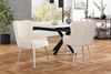 Merax Samt-Esszimmerstuhl, 2er-Set, luxuriös, Wohnzimmer, Schlafzimmer, Lounge-Stuhl mit vier Silberne Metallstützbeinen, Mit Armlehnen und verstellbaren Füßen, Lendenwirbelstütze, Beige+Silber Bild 3