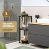 Standregal aus mattschwarzem Metall mit 3 Holzablageflächen, höhenverstellbare Füße, Bücherregal Bild 4