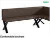 MEBLINI Eckbank für Esszimmer mit ausziehbarem Tisch - Küchenbank - Essecke - Sitzecke Küche - TONI - X-Beine 142x196x87cm Rechts - Braun Kunstleder/B Weiß Matt Bild 5
