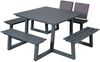 Inko Cebu Sitzgruppe Tisch mit 4 Bänken Aluminium graphit Picknickbank 218x230x87 cm Bild 5