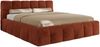Doppelbett mit Gasdruckfeder, Polsterbett NIRA CLASSIC Holzlattenrost Bett mit Stauraum, gepolstertes Kopfteil Bettkasten - 160 x 200 cm - Orange Plüsch Bild 5