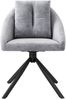 Esszimmerstuhl drehbar, Grau, Samt & Metall, Belastbar bis 150 kg, Maße siehe Produktbild,H 79 x T 59 x B 65 cm,2er-Set Bild 5