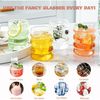 350ml Gerippte Longdrinkgläser 6er Set Cocktailgläser mit Strohhalmen Bild 4