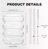 350ml Gerippte Longdrinkgläser 6er Set Cocktailgläser mit Strohhalmen Bild 2