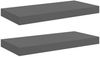 Schweberegal 2 pcs, Bücherregal Wand, Wandregal Hochglanz-Grau 50x23x3,8 cm MDF Bild 2