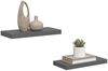 Schweberegal 2 pcs, Bücherregal Wand, Wandregal Hochglanz-Grau 50x23x3,8 cm MDF Bild 5
