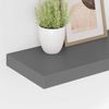 Schweberegal 2 pcs, Bücherregal Wand, Wandregal Hochglanz-Grau 50x23x3,8 cm MDF Bild 4