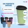 elasto Coffee-to-go-Becher Kaffeebecher 300 ml Trinkbecher mit Deckel und Riffel-Optik, Made in Germany, BPA-frei, 100% recyclebar, Heißgetränke, Teebecher Bild 3