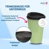 elasto Coffee-to-go-Becher Kaffeebecher 300 ml Trinkbecher mit Deckel und Riffel-Optik, Made in Germany, BPA-frei, 100% recyclebar, Heißgetränke, Teebecher Bild 2