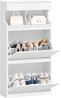 Schuhschrank, Schuhregal Schuhkipper Schmal, Verstellbar, Schuhkommode für Eingang, Flur, Garderobe, 12 Paar, 2 Klappen (60B cm), Weiß Bild 2