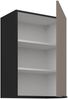 Küchen Hängeschrank 50 cm ARIA Sandgrau ultra matt + Schwarz matt, hochwertige Fronten mit Anti Fingerprint Beschichtung Küchenzeile Küchenblock Bild 3